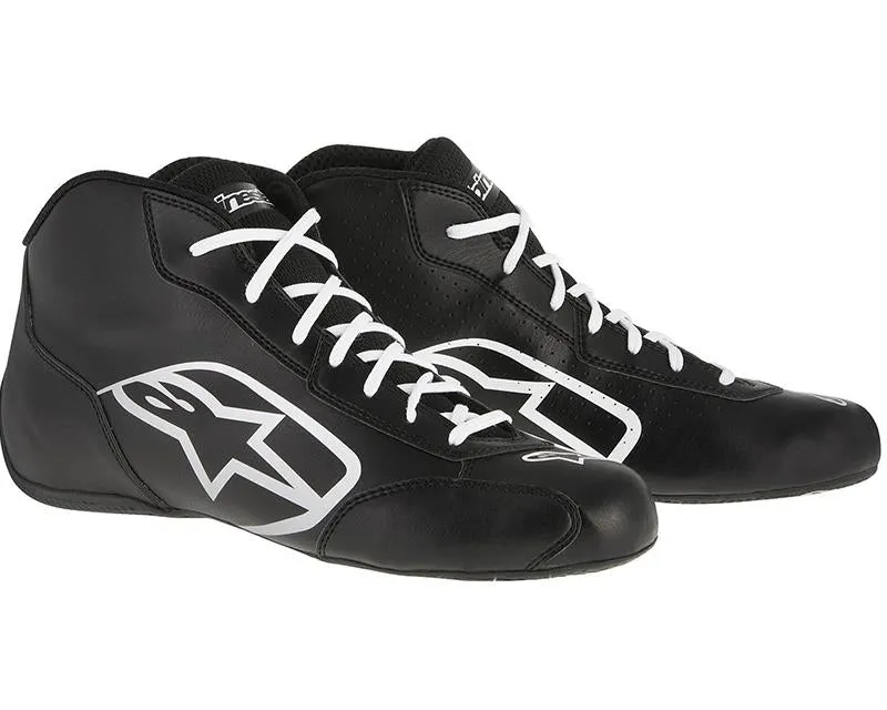 ALPINESTARS TECH 1-KSTART SHOE BLACK WHITE SZ 2.5