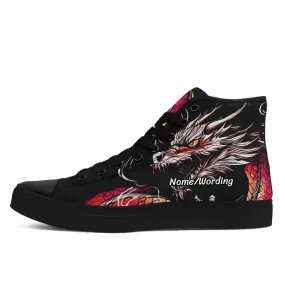 Corporate Gifts,Personalized Pop Punk Sneakers, Custom Dragon High-Top Shoes, Comfy Gym Shoes, Walking Shoes