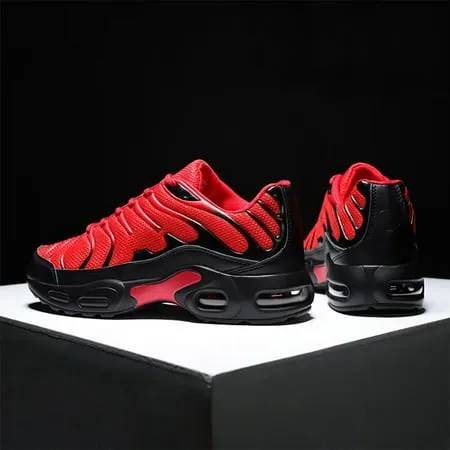 Hobibear Men's Fashion Sneaker Air cushion Running Shoes for Men Athletics Sport Trainer Shoes Black US10Red,