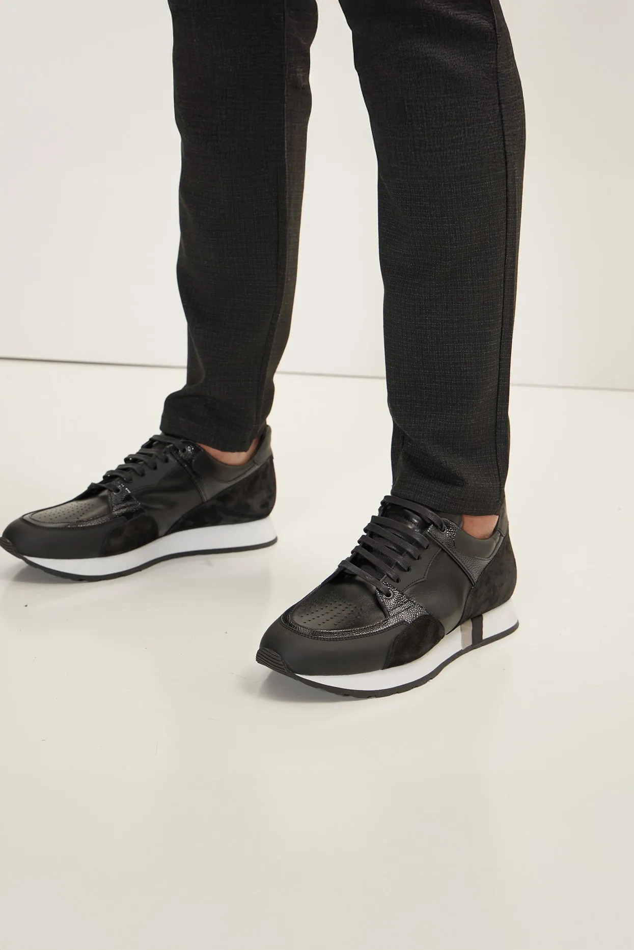 Multi Paneled Sneakers - Black