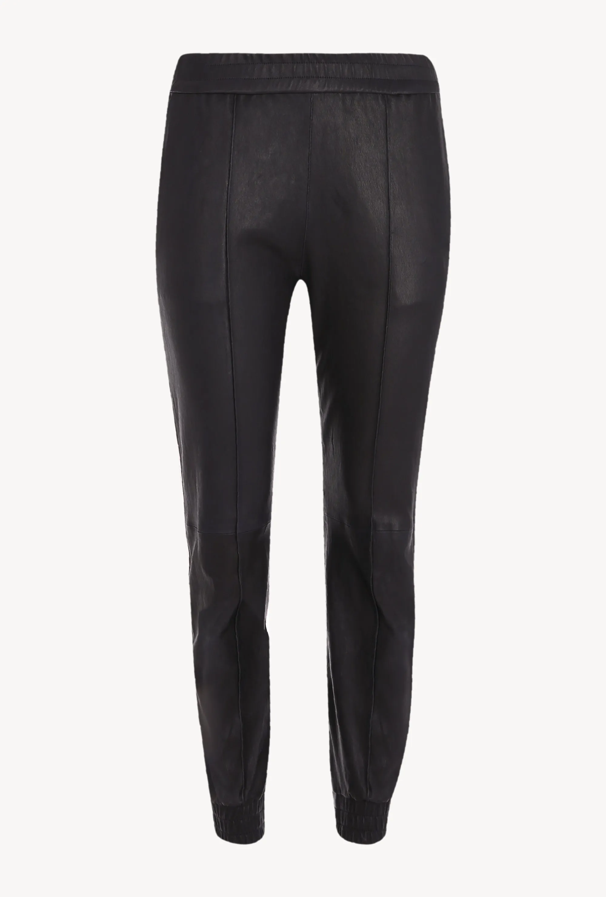 Navy Leather Joggers
