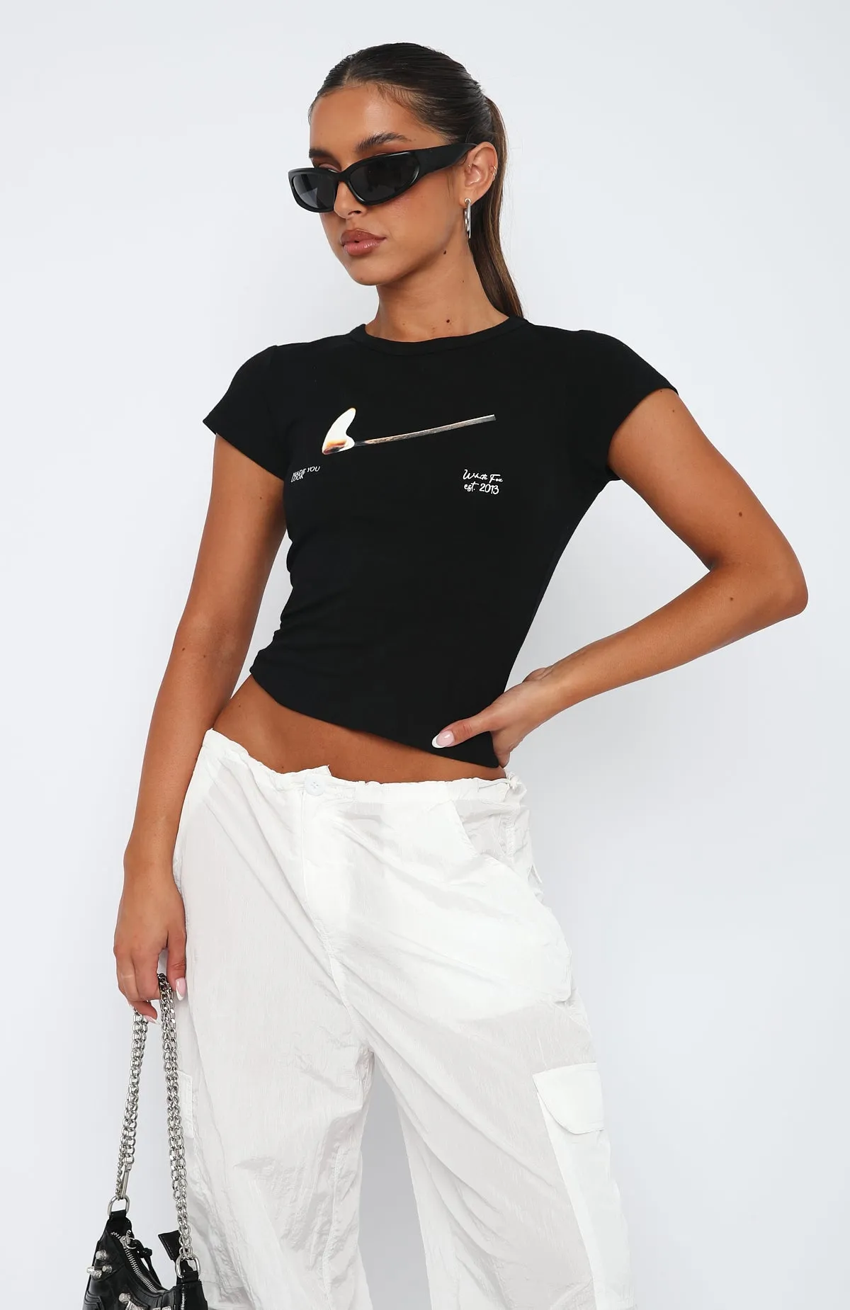 Running On Flames Baby Tee Black