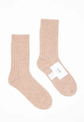 Uni 12 4-thread Camel Cashmere Sock